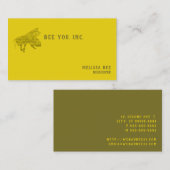 Letterpress Style Bee Visitenkarte (Vorne/Hinten)