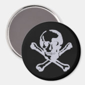 Letterpress Style Piratenflagge Magnet (Vorderseite/Rückseite)
