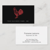 Letterpress Style Red Rooster Visitenkarte (Vorne/Hinten)