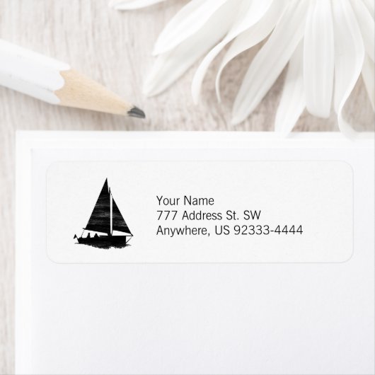 Letterpress Style Sailboat (Insitu)