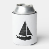 Letterpress Style Sailboat Dosenkühler (Kanne Vorderseite)