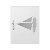 Letterpress Style Sailboat Notizblock (Rotiert)