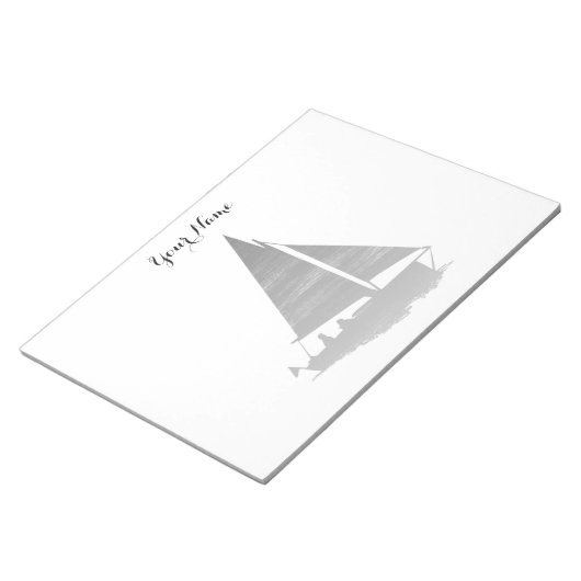 Letterpress Style Sailboat Notizblock (angewinkelt)