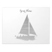 Letterpress Style Sailboat Notizblock (Vorderseite)