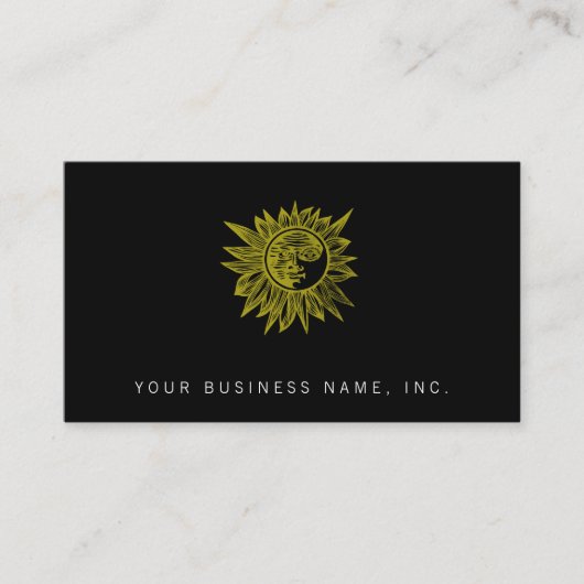 Letterpress Style Sun Visitenkarte (Vorderseite)