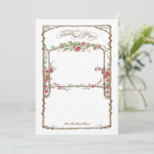 Letterpress Style Vintage Imitate Bois Trellis - R Dankeskarte (Stehend Vorderseite)