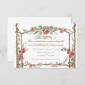 Letterpress Style Vintage Imitate Bois Trellis - R Einladung (Vorne/Hinten)