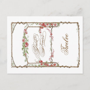 Letterpress Style Vintage Imitate Bois Trellis - R Postkarte