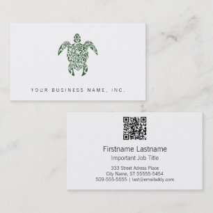 Letterpress Tribal Style Turtle Business Card Visitenkarte