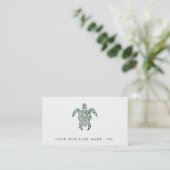 Letterpress Tribal Style Turtle Business Card Visitenkarte (Stehend Vorderseite)