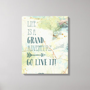 Letterpress USA Map Leinwanddruck