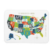 Letterpress USA Map Magnet (Horizontal)