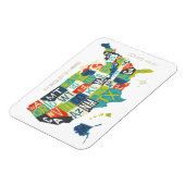 Letterpress USA Map Magnet (Linke Seite)