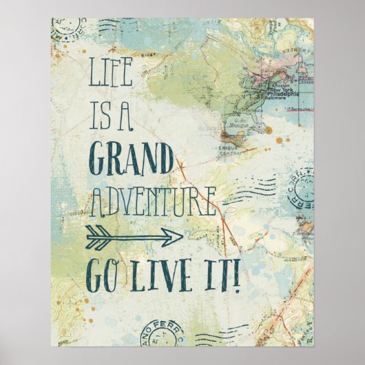 Letterpress USA Map Poster (Vorne)