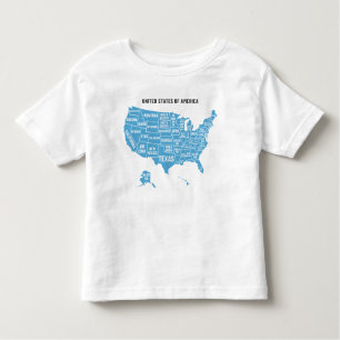 Letterpress USA Map T - Shirt