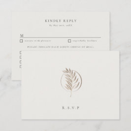 Letterpress Zweig Elfenbein Hochzeitessen Wahl UAW RSVP Karte