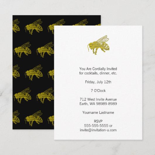 Letterpresse Einladung (Vorne/Hinten)