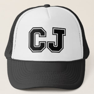 Letters"CJ"Monogram Truckerkappe
