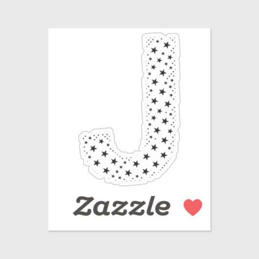 LETTERS MADE OF BLACK STARS AUFKLEBER (Blatt)