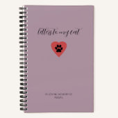 Letters to My Cat in Heaven Memorial Journal Plum Notizblock (Vorderseite)