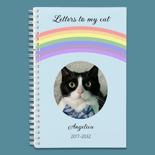 Letters to my Cat Memorial Journal Rainbow Photo Notizblock