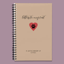 Letters to My Cat Memorial Journal Warm Beige Notizblock