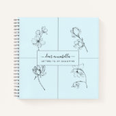 Letters to my daughter modern simple flowers notizblock (Vorderseite)