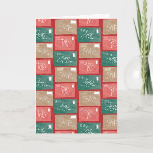 Letters to Santa Watercolor Holiday Card Karte (Vorderseite)