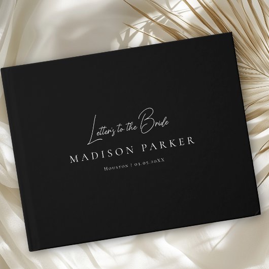 Letters to the Bride! Black Bridal Shower Gästebuch