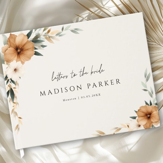 Letters to the Bride! Boho Beige Bridal Shower  Gästebuch