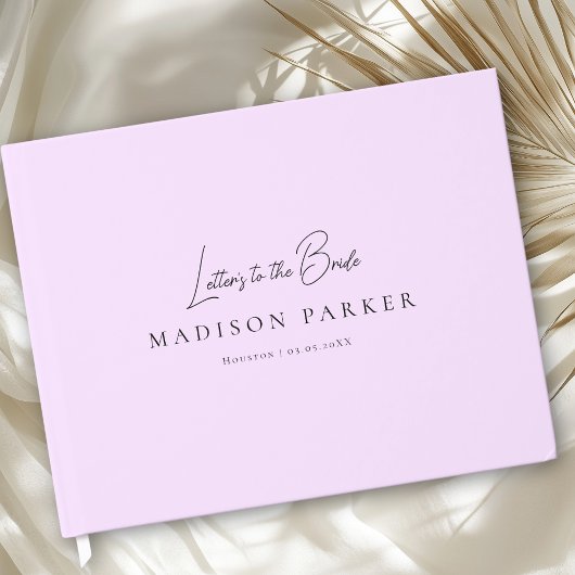 Letters to the Bride Light Purple Bridal Shower Gästebuch