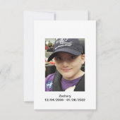 Letters To Zachary Thank You Cards Dankeskarte (Rückseite)