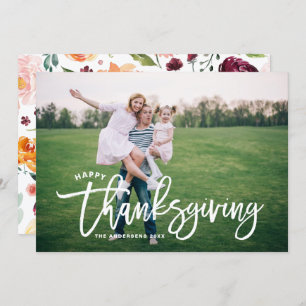 Letterüberlagerung glückliches Thanksgiving-Foto Feiertagskarte