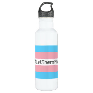 #LetThemPlay Transgender Athleten - Trans-Flagge Edelstahlflasche