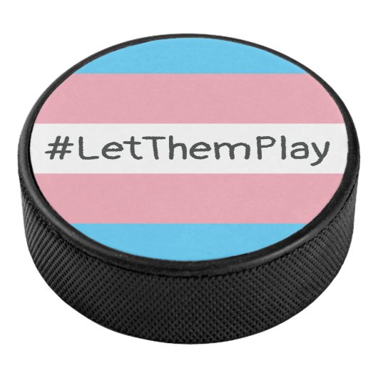 #LetThemPlay Transgender Athleten - Trans-Flagge Eishockey Puck (3/4)