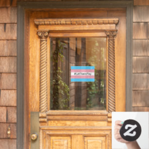#LetThemPlay Transgender Athleten - Trans-Flagge Fensteraufkleber