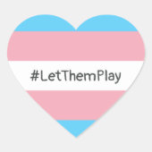 #LetThemPlay Transgender Athleten - Trans-Flagge Herz-Aufkleber (Vorderseite)