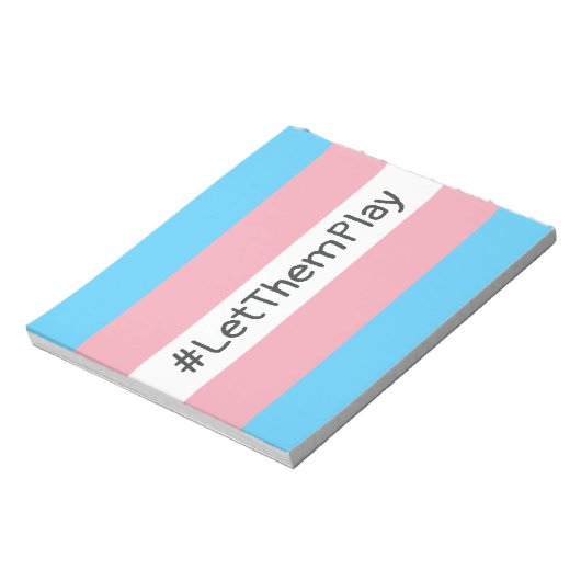 #LetThemPlay Transgender Athleten - Trans-Flagge Notizblock (Rotiert)