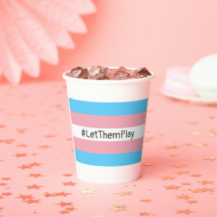 #LetThemPlay Transgender Athleten - Trans-Flagge Pappbecher