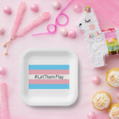 #LetThemPlay Transgender Athleten - Trans-Flagge Pappteller (Party)
