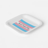 #LetThemPlay Transgender Athleten - Trans-Flagge Pappteller (Gewinkelt)