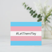 #LetThemPlay Transgender Athleten - Trans-Flagge Postkarte (Stehend Vorderseite)
