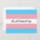 #LetThemPlay Transgender Athleten - Trans-Flagge Postkarte (Vorne/Hinten)