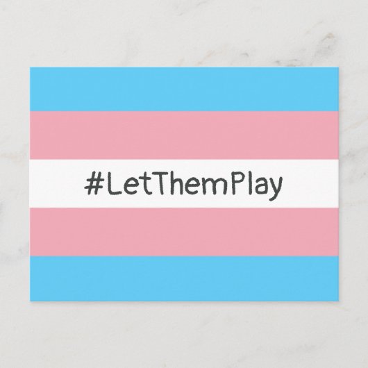 #LetThemPlay Transgender Athleten - Trans-Flagge Postkarte (Vorderseite)