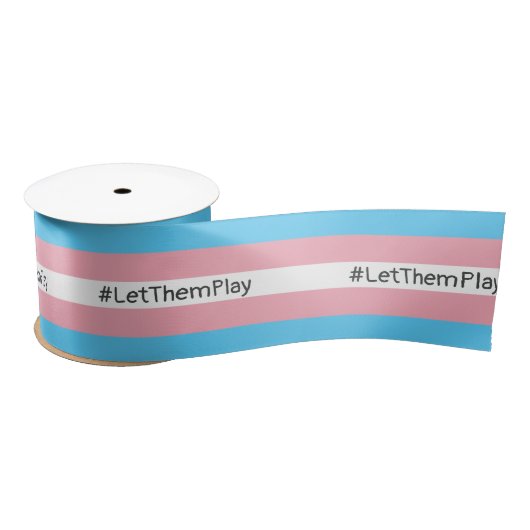 #LetThemPlay Transgender Athleten - Trans-Flagge Satinband (Spule)