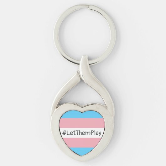 #LetThemPlay Transgender Athleten - Trans-Flagge Schlüsselanhänger (Vorderseite)