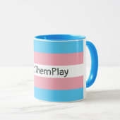 #LetThemPlay Transgender Athleten - Trans-Flagge Tasse (VorderseiteRechts)