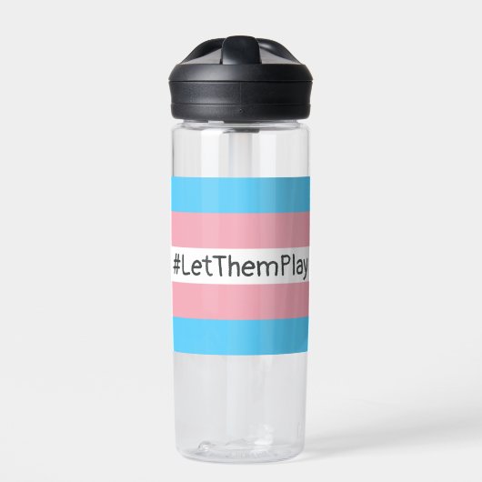 #LetThemPlay Transgender Athleten - Trans-Flagge Trinkflasche (Vorderseite)
