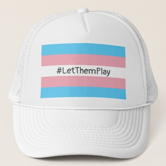 #LetThemPlay Transgender Athleten - Trans-Flagge Truckerkappe (Vorderseite)