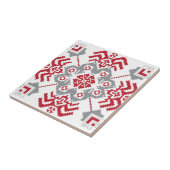 Lettisch Auseklis Folk Art geometrischer Medaillon Fliese (Seite)